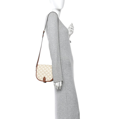 Celine Triomphe Canvas Medium Folco Bag White 2 of 11