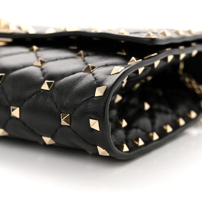 Valentino Garavani Lambskin Rockstud Spike Wallet on Chain Black 10 of 10