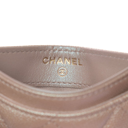 Chanel Iridescent Caviar Quilted Card Holder Beige 6 of 9