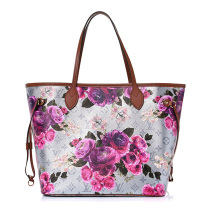 Louis Vuitton Metallic Monogram LV Garden Neverfull MM Silver 3 of 10