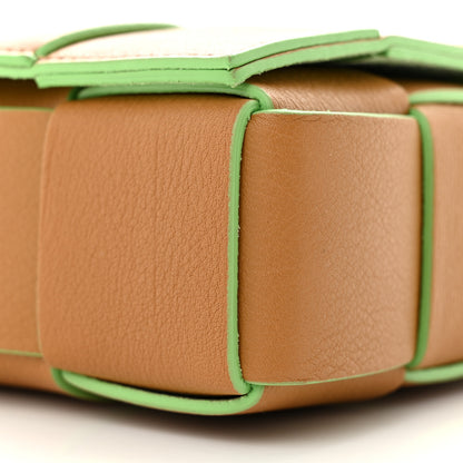 Bottega Veneta Grained Calfskin Maxi Intrecciato Cassette Crossbody Bag Caramel Pistachio 9 of 10