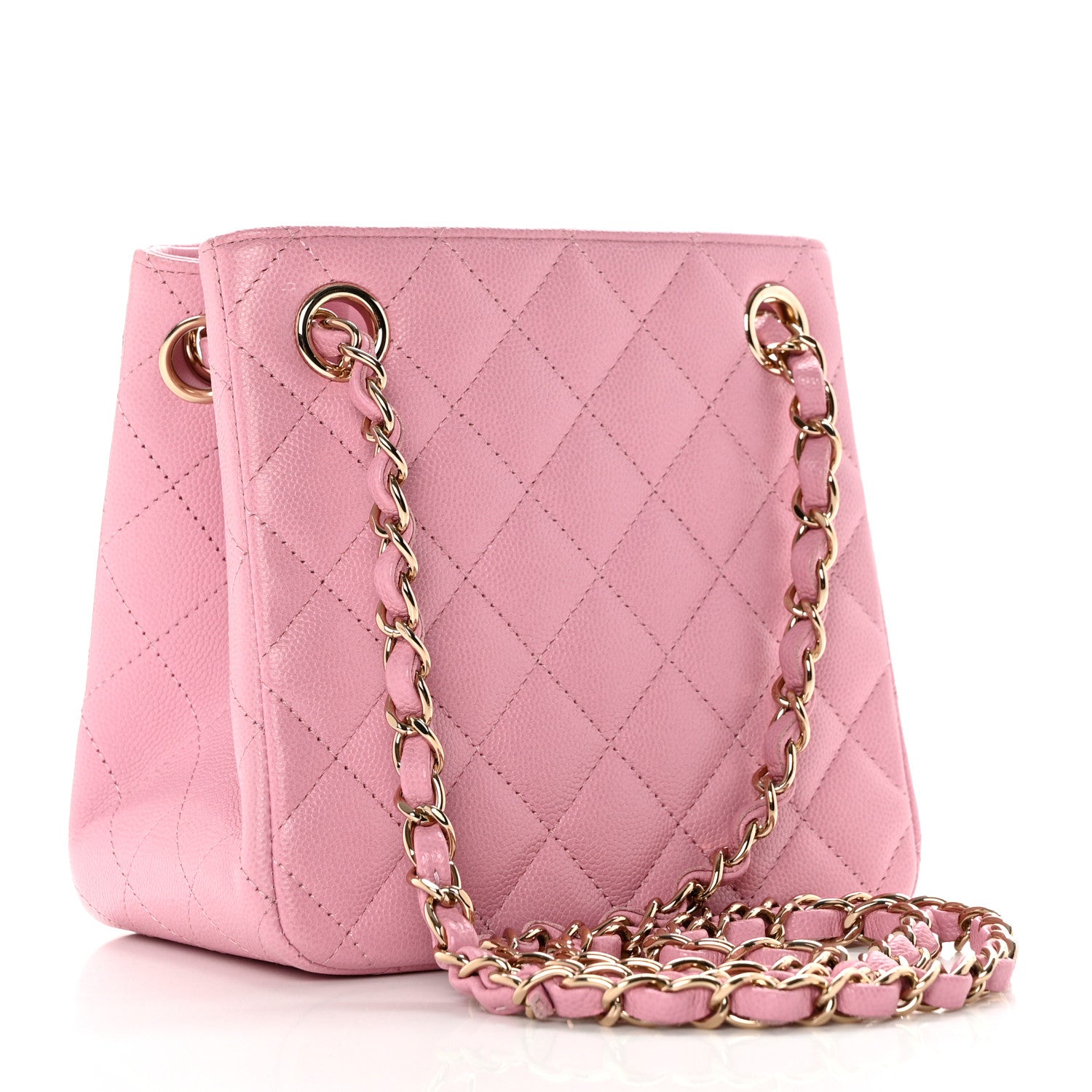 Chanel Caviar Quilted Mini Bucket Bag Pink 3 of 9