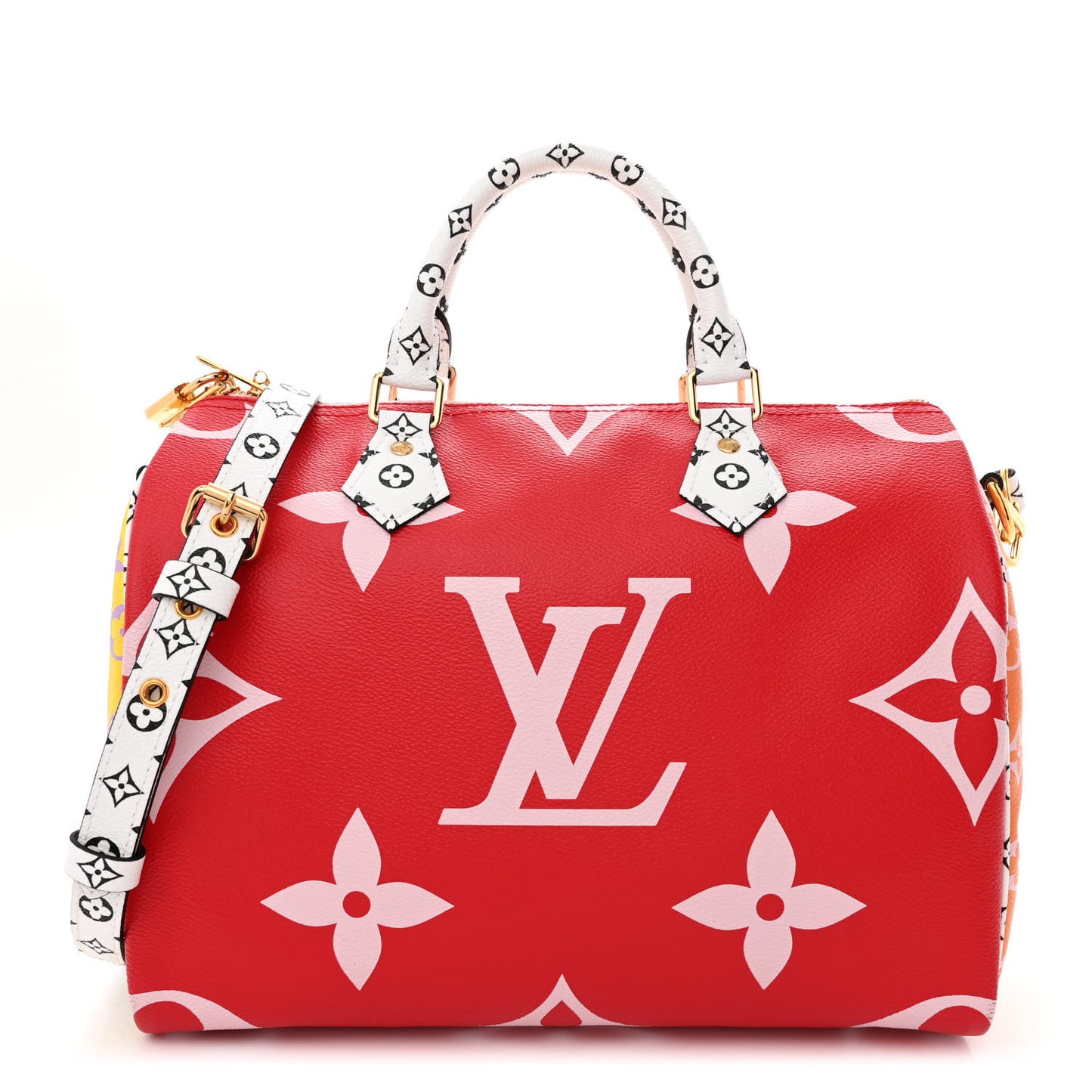 Monogram Giant Speedy Bandouliere 30 Rouge