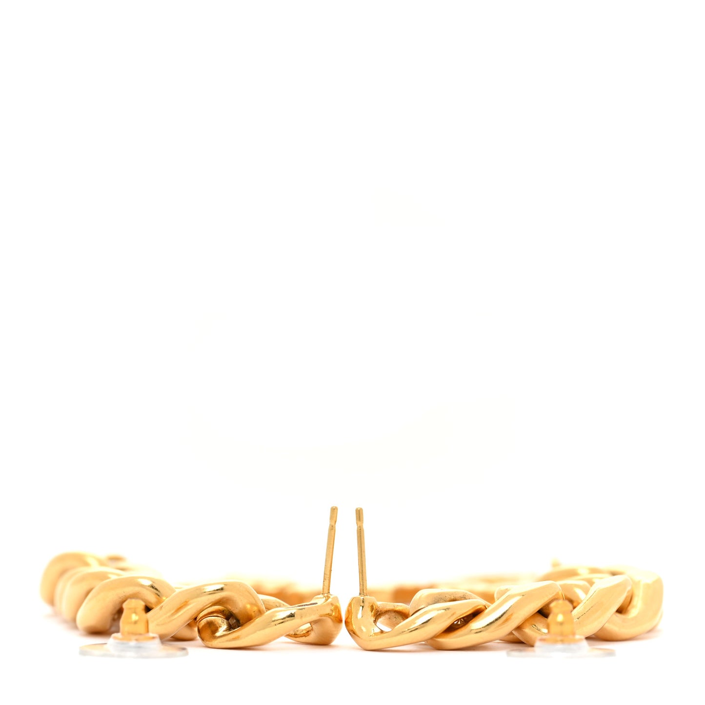 Metal CC Pick Drop Earrings Gold