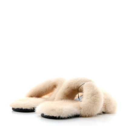 Saint Laurent Mink Bleach Slides 39 White 4 of 8