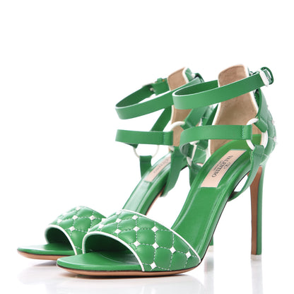 Valentino Garavani Nappa Free Rockstud Spike 105mm Ankle Strap Sandals 37 Peppermint 3 of 10