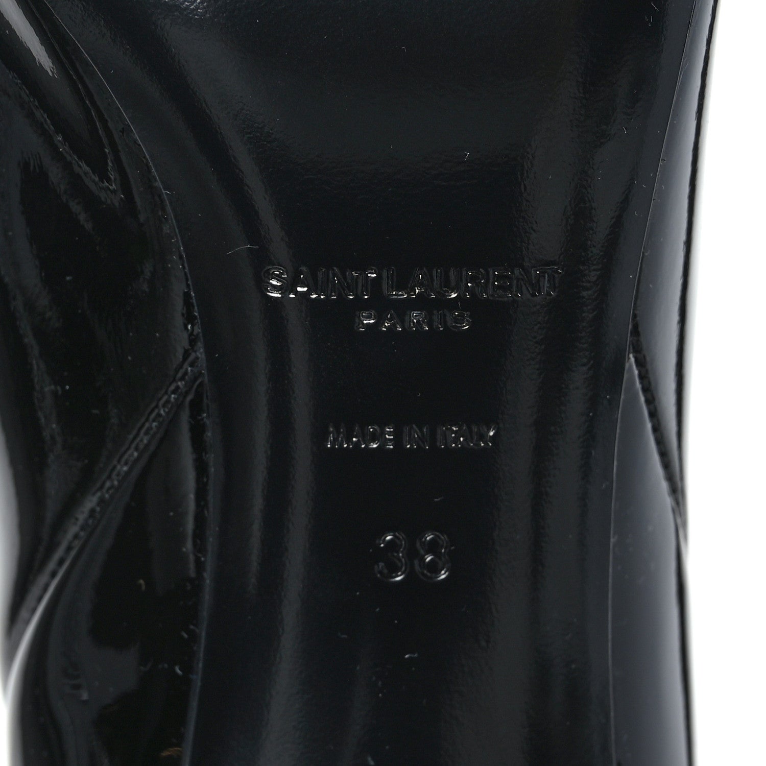 Saint Laurent Patent Kiki 85 Over The Knee Boots 38 Black 6 of 6