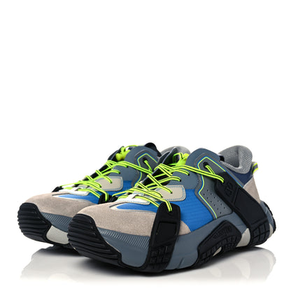 Valentino Garavani Calfskin Suede Mesh Mens VLTN Wod Sneakers 42 Grey Blue Black 3 of 8