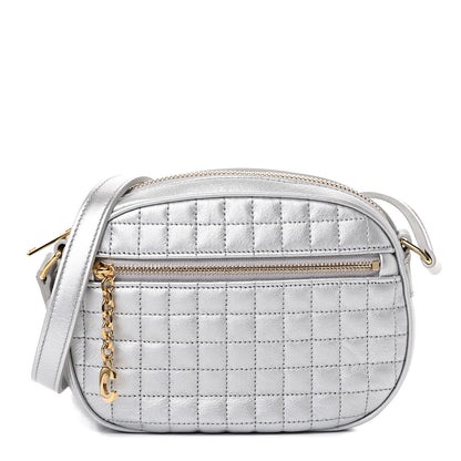 Celine Laminated Calfskin Quilted Small C Charm Bag Silver 1 of 10