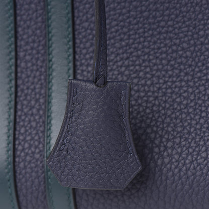 Hermes Togo Swift Officier Birkin 30 Bleu Nuit Vert Cypress 17 of 39