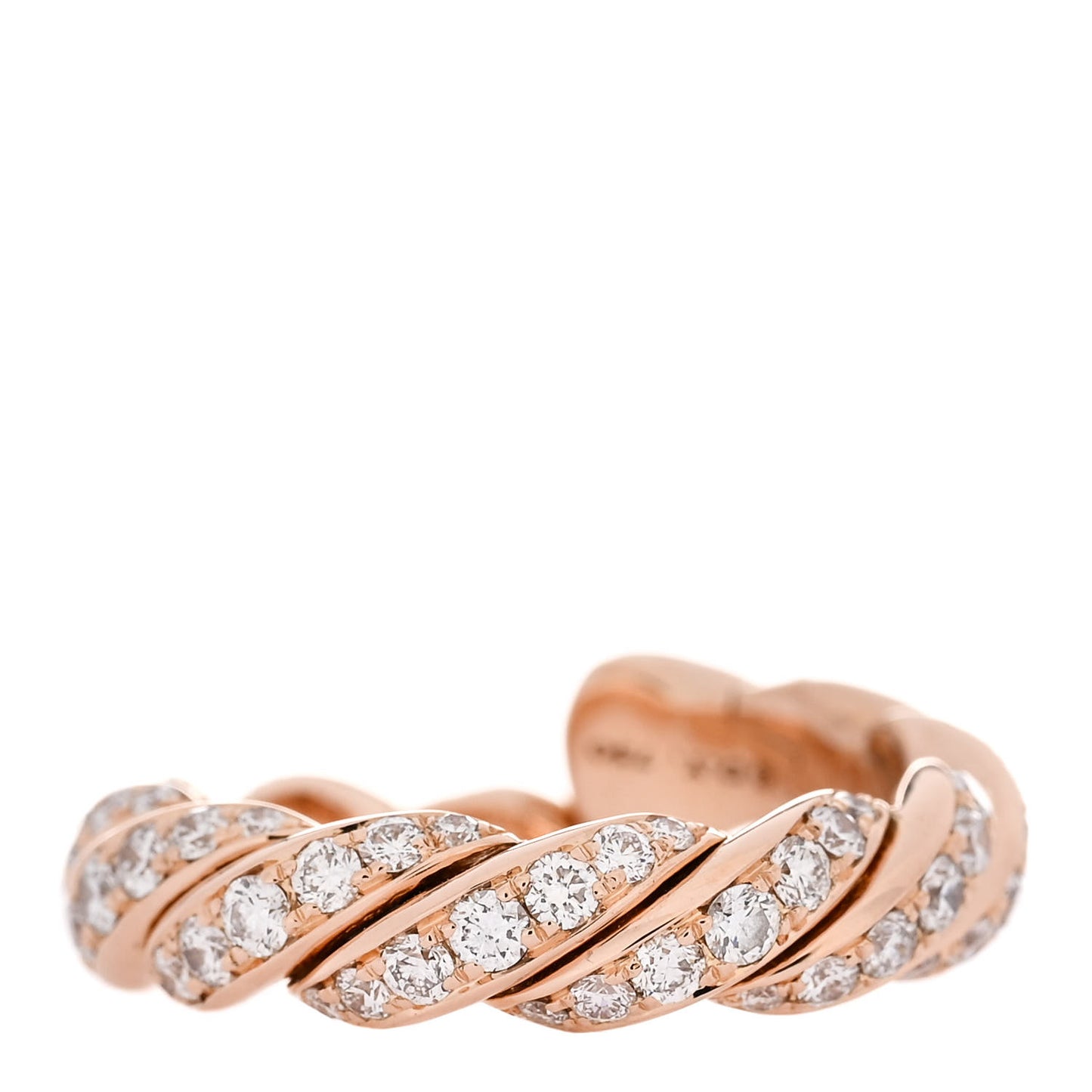 18K Rose Gold Diamond 5mm Paveflex Band Ring 53 6.5