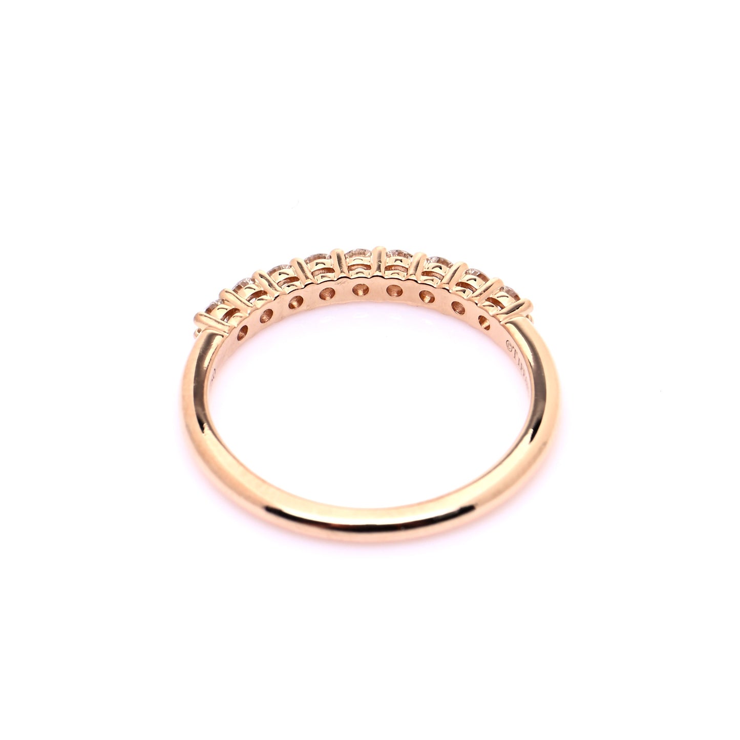 18K Rose Gold Diamond 2.2mm Half Circle Embrace Band Ring 52 6