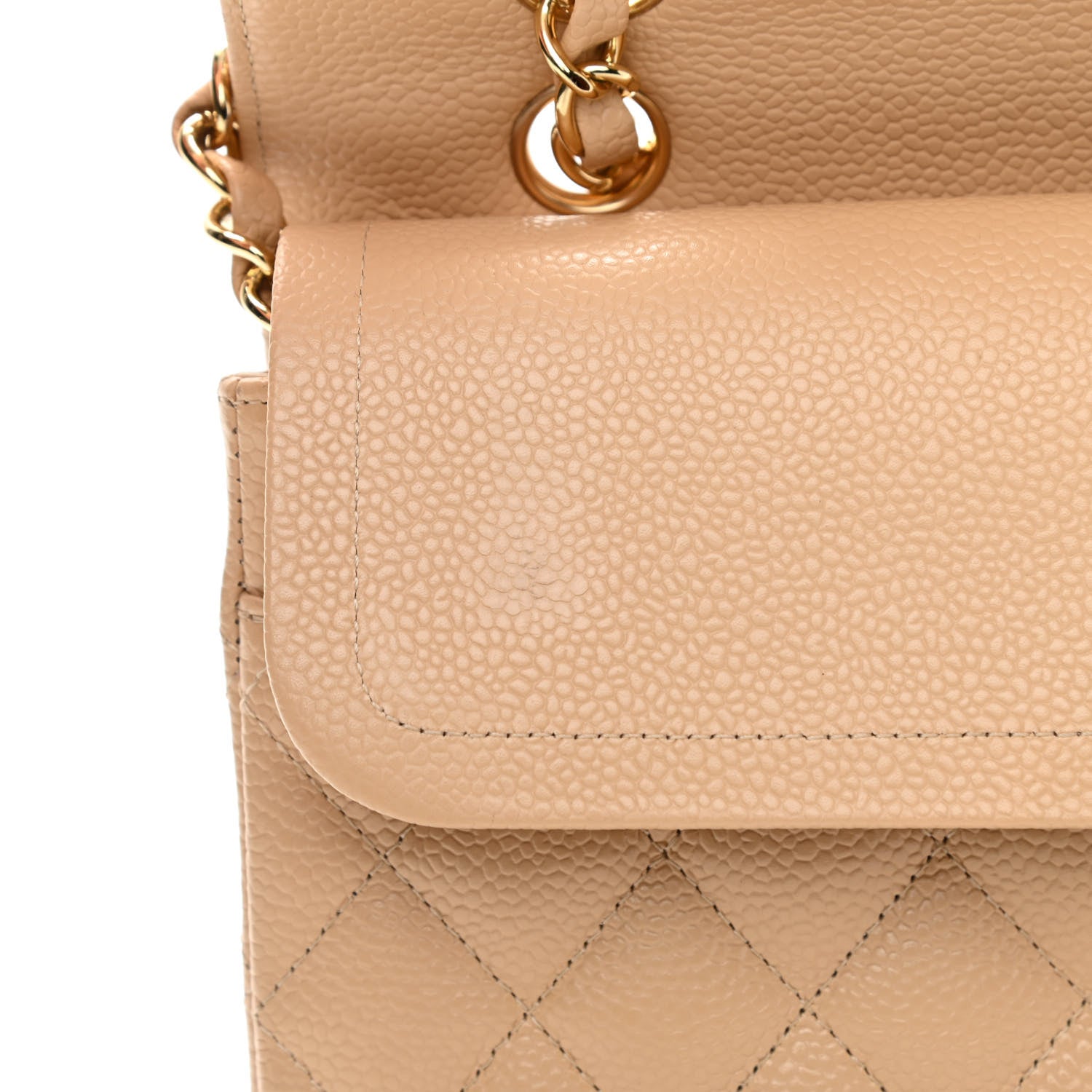 Chanel Caviar Quilted Medium Double Flap Beige 14 of 14