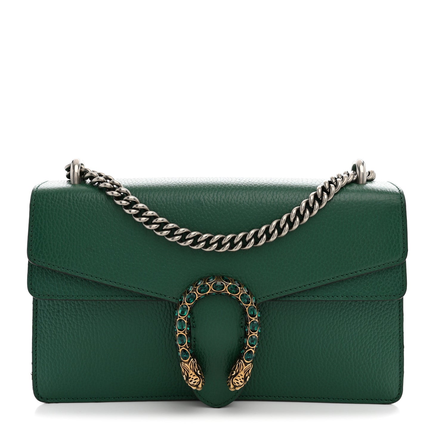 Pebbled Calfskin Small Dionysus Shoulder Bag Emerald