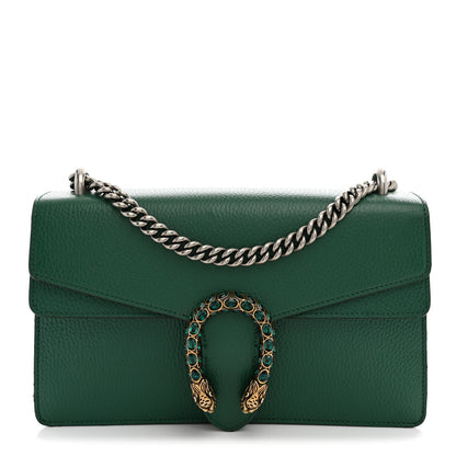 Gucci Pebbled Calfskin Small Dionysus Shoulder Bag Emerald 1 of 12
