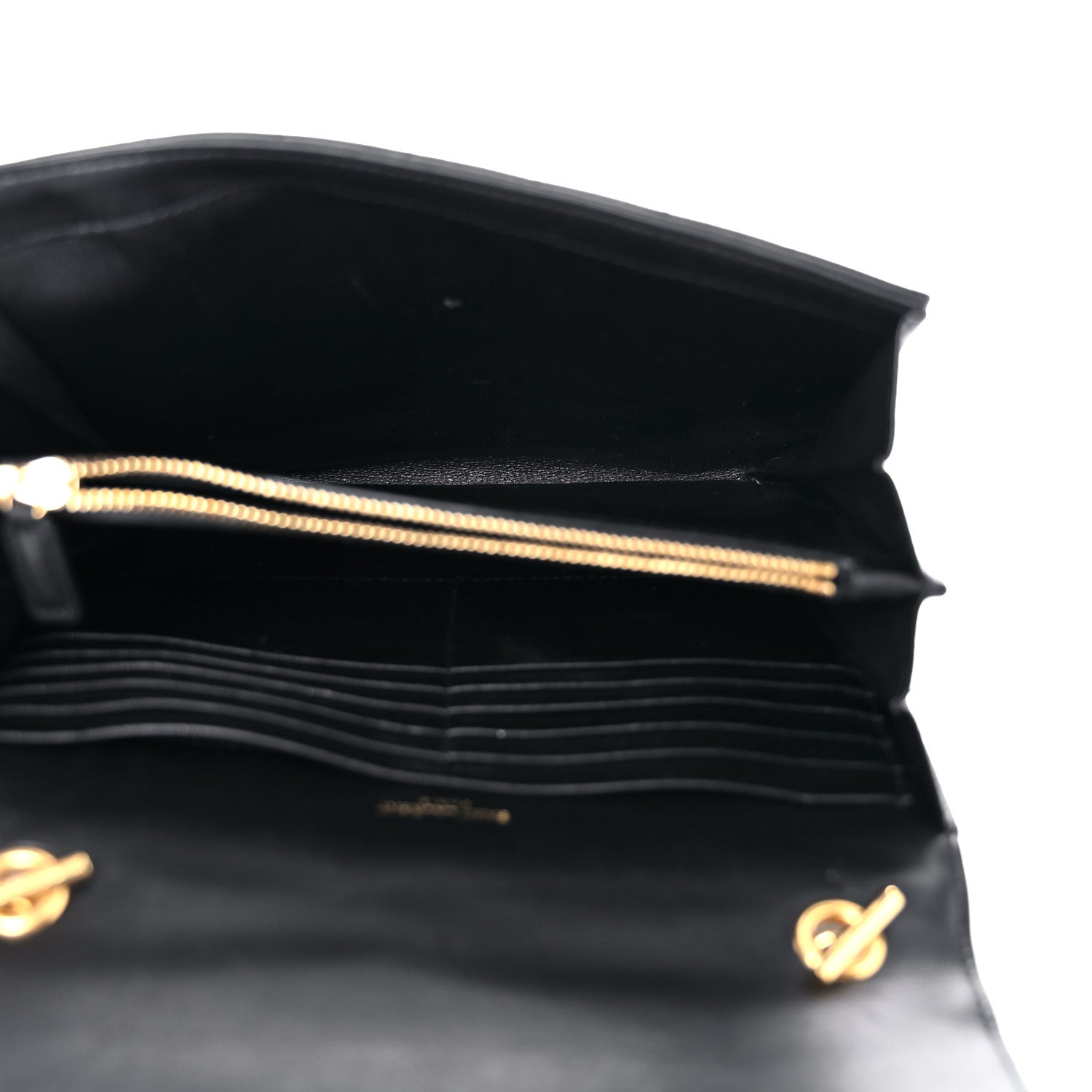 Saint Laurent Lambskin Matelasse Monogram Vicky Chain Wallet Black 5 of 24