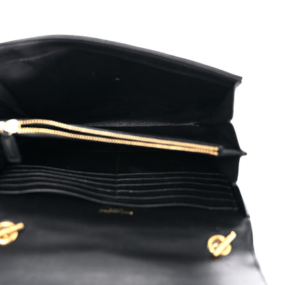 Saint Laurent Lambskin Matelasse Monogram Vicky Chain Wallet Black 5 of 24