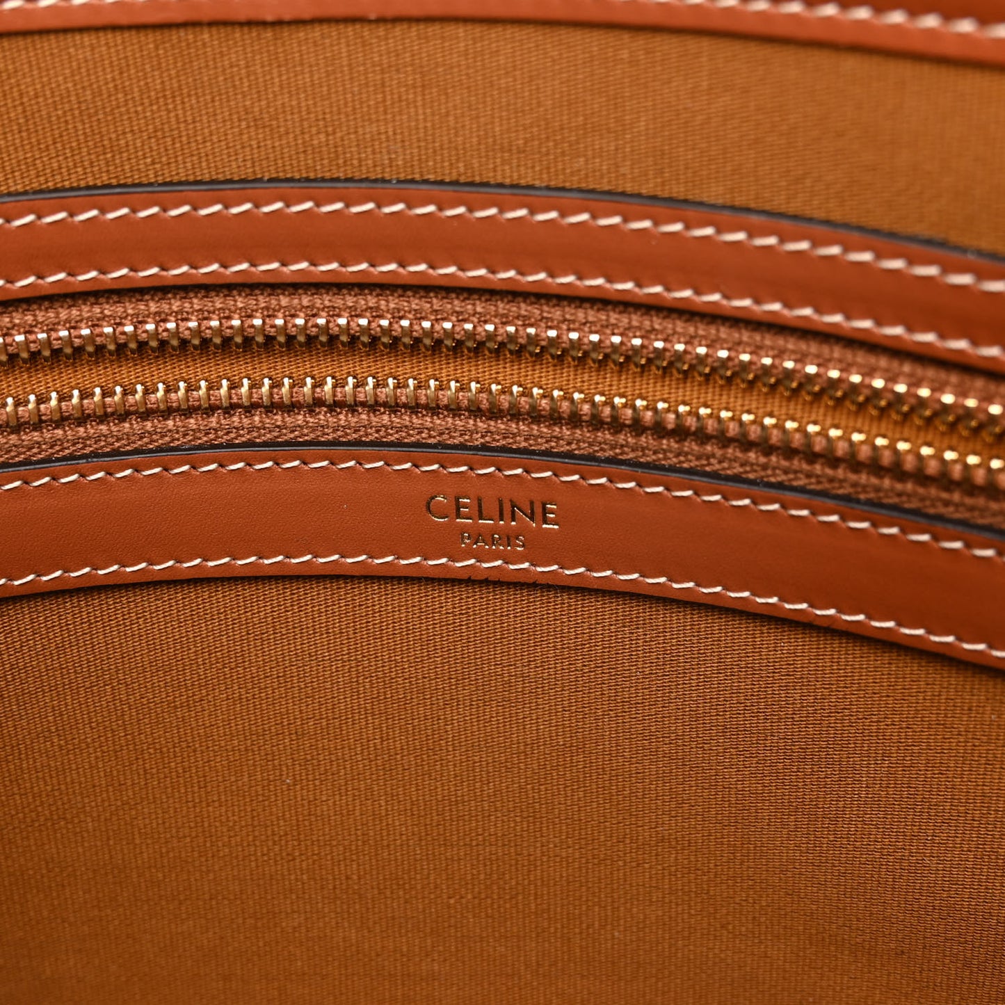 Triomphe Canvas Calfskin Horizontal Cabas Tan