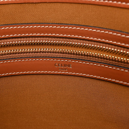 Celine Triomphe Canvas Calfskin Horizontal Cabas Tan 6 of 13