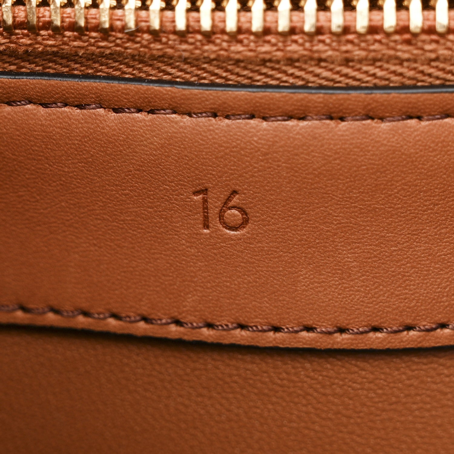 Celine Canvas Calfskin Small 16 Top Handle Bag Natural Tan 10 of 21