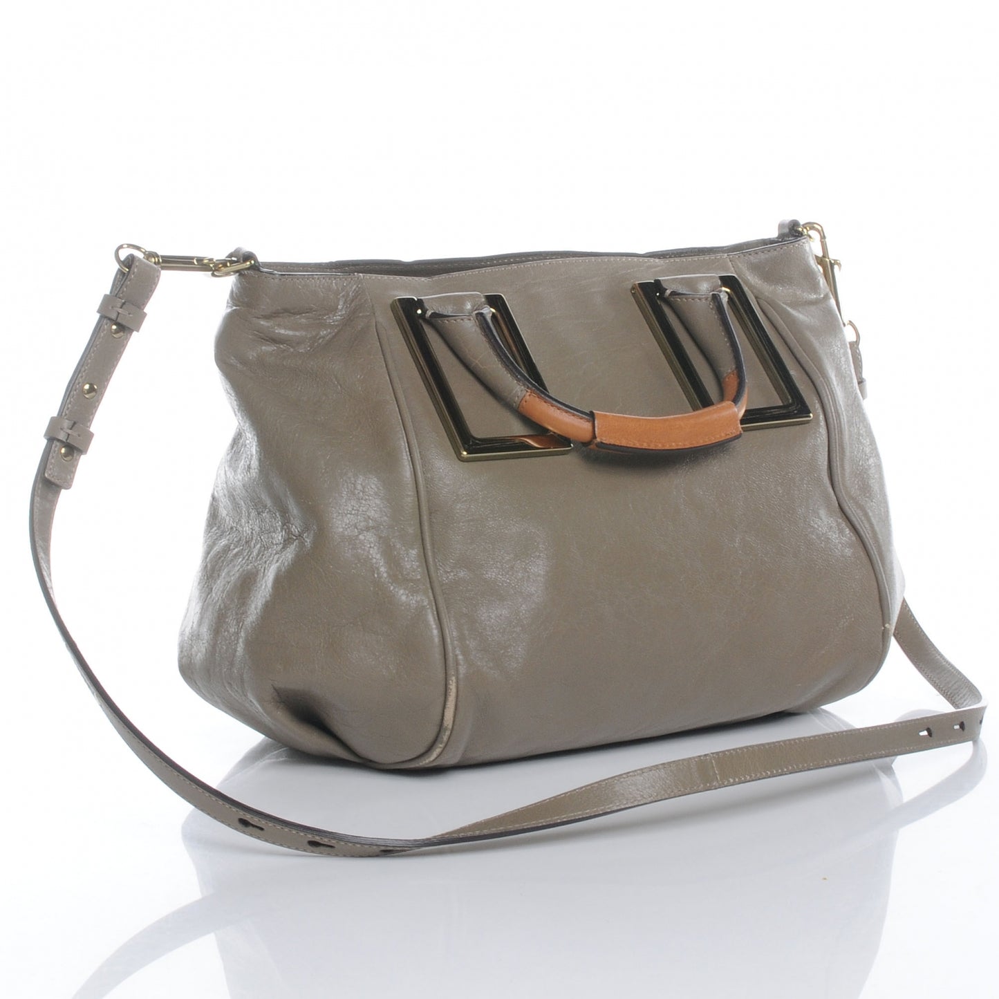 Leather Ethel Satchel Taupe