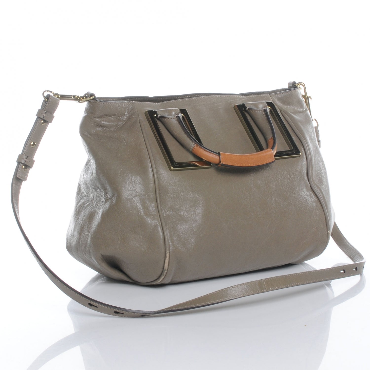 Chloe Leather Ethel Satchel Taupe 3 of 12