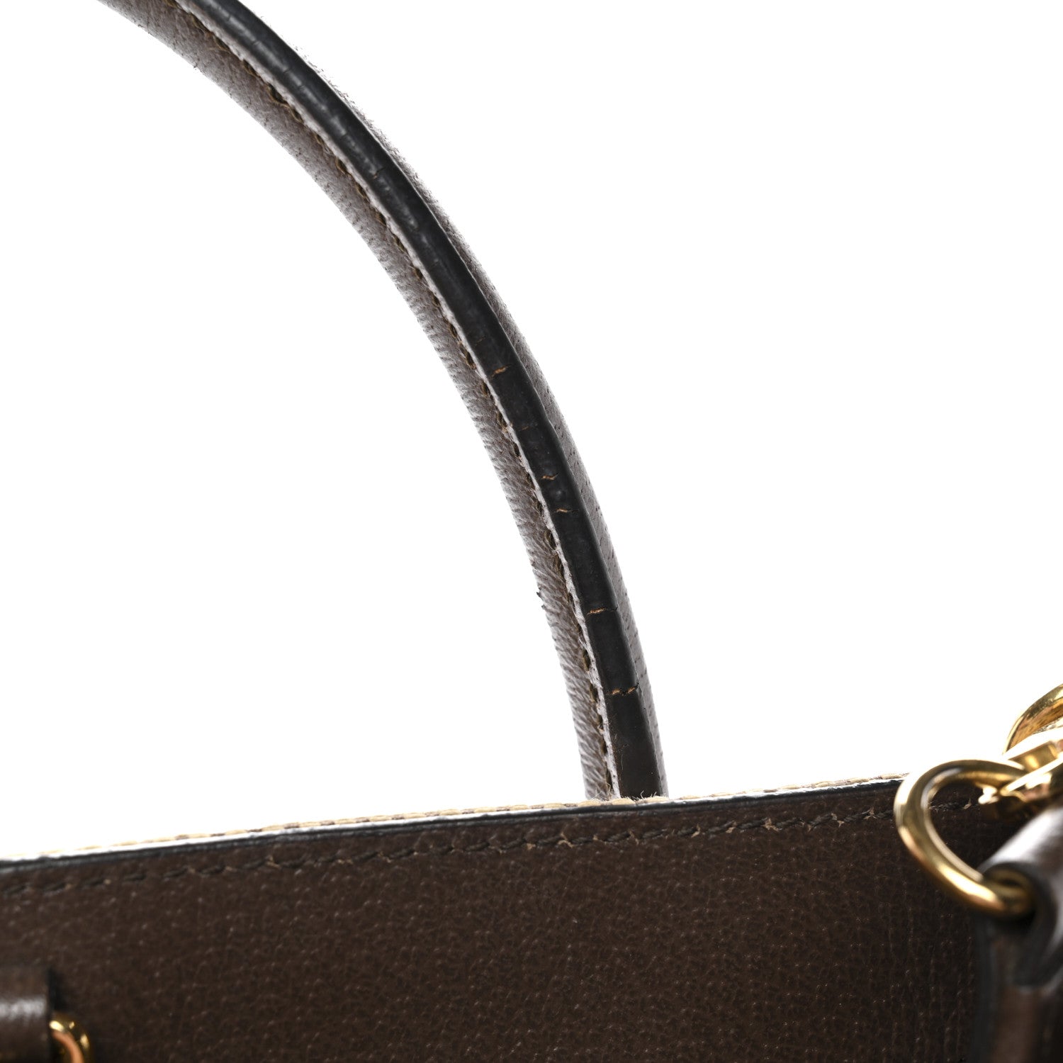 Gucci Monogram Jumbo GG Textured Dollar Calfskin Web Small Tote Bag Camel Ebony New Acero 20 of 20