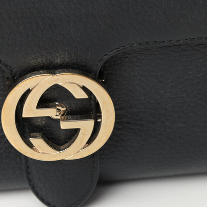 Gucci Dollar Calfskin Interlocking G Top Handle Shoulder Bag Black 7 of 7