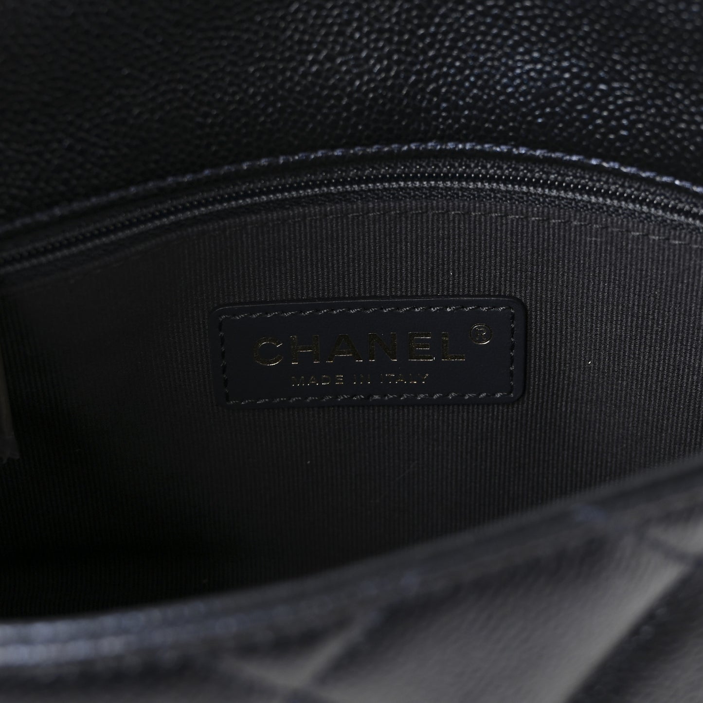 Iridescent Caviar Quilted Mini My Perfect Flap Black