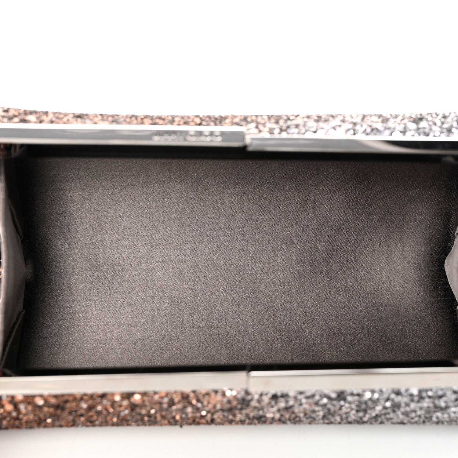 Jimmy Choo Coarse Glitter Trinket Clutch Bronze Silver 5 of 6
