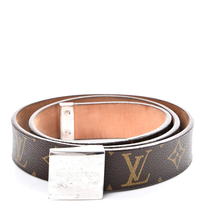 Louis Vuitton Monogram Ceinture Belt Silver Buckle 85 34 1 of 10
