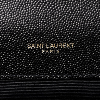 Saint Laurent Grain De Poudre Textured Mixed Matelasse Triquilt Medium Monogram Satchel Black 9 of 9