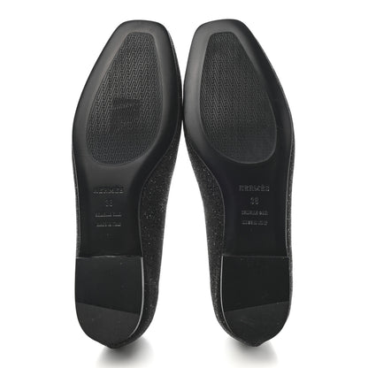 Hermes Glitter Holly Ballerina Flats 38 Black 5 of 7