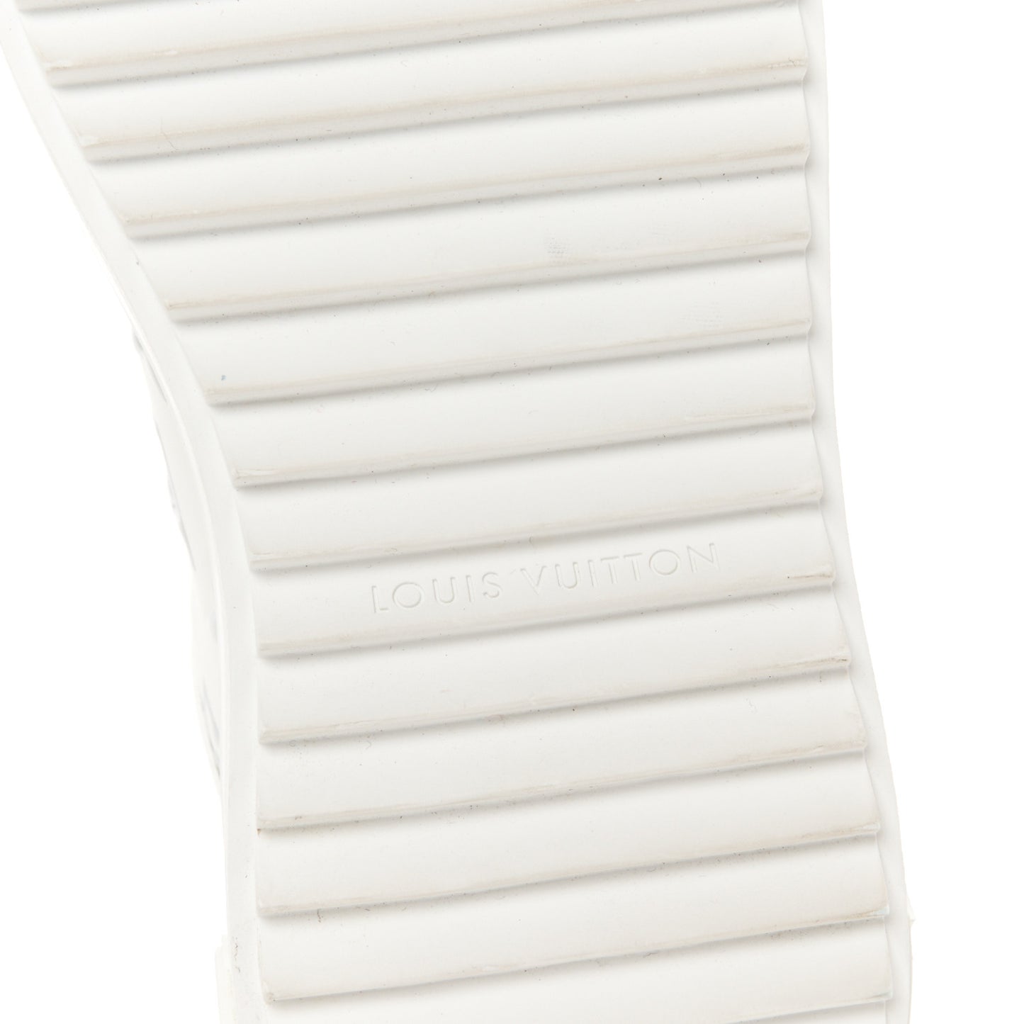 Calfskin Monogram Debossed Time Out Sneakers 36 White Silver