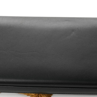 Saint Laurent Calfskin Classic Monogram Tassel Clutch Black 13 of 14
