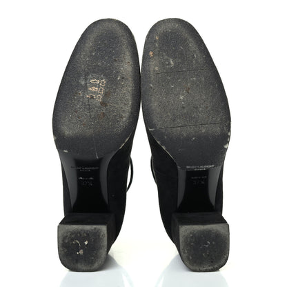 Saint Laurent Suede Babies Ankle Strap Pumps 37.5 Black 4 of 4