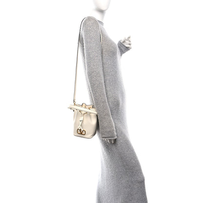 Valentino Garavani Nappa Mini VLogo Signature Bucket Bag Light Ivory 2 of 9