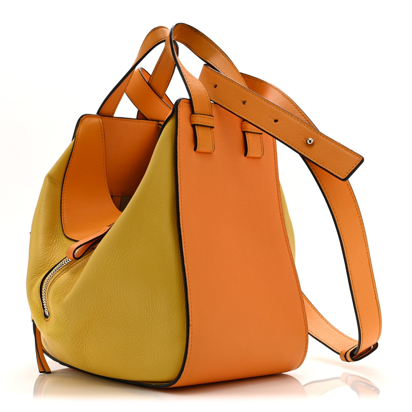 Calfskin Small Hammock Shoulder Bag Mandarin Yellow