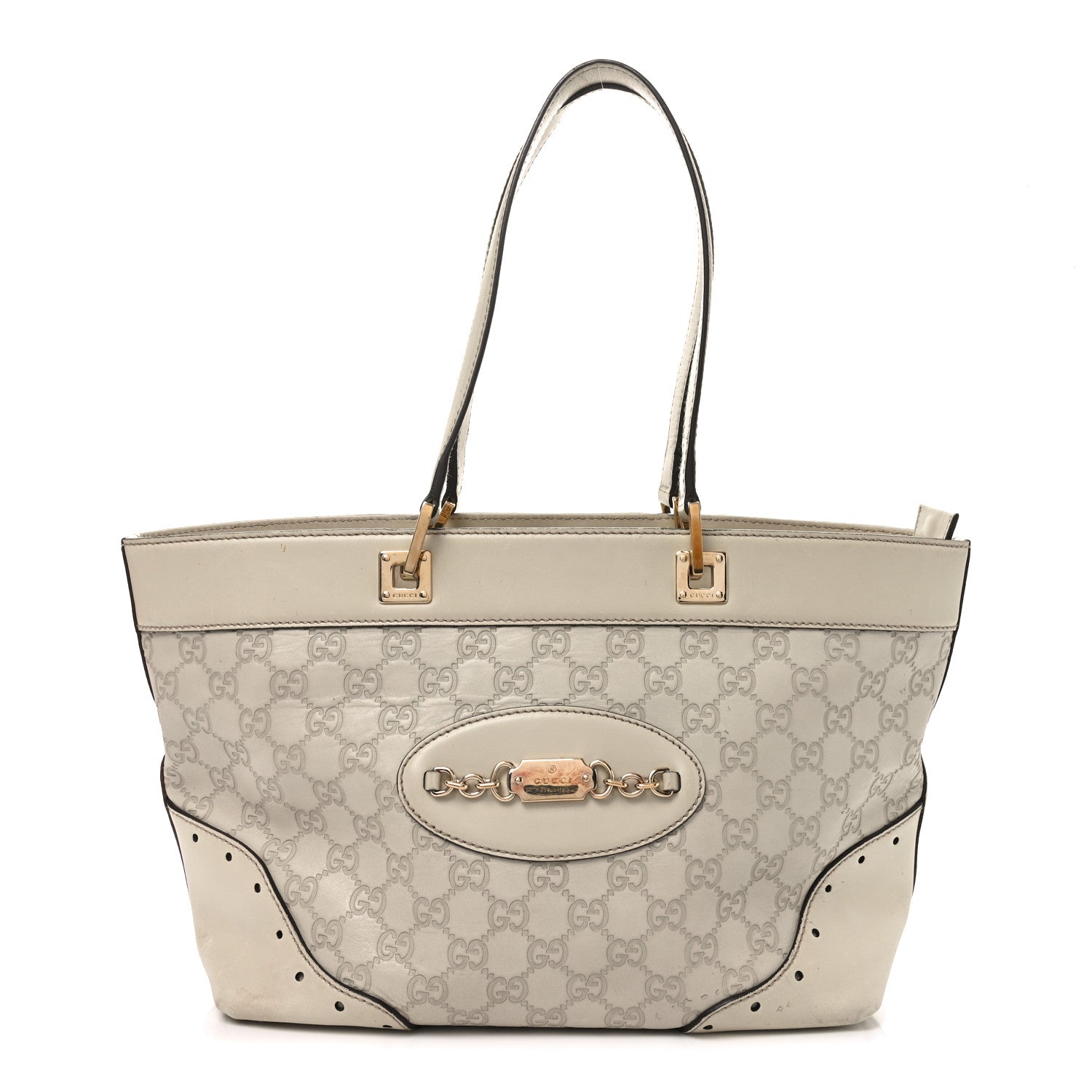 Gucci Guccissima Large Punch Tote Ivory 1 of 10