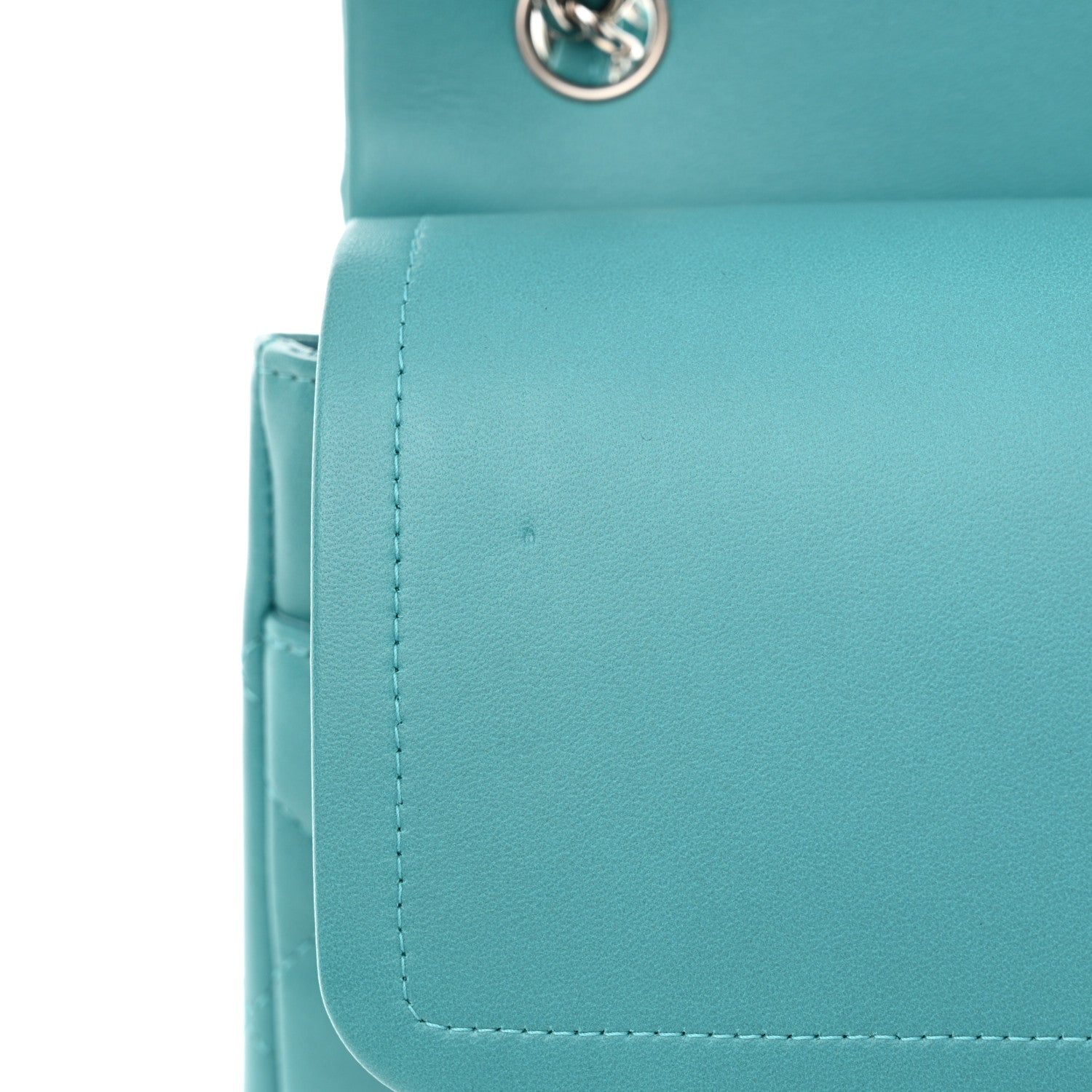 Chanel Lambskin Quilted Jumbo Double Flap Turquoise 11 of 12