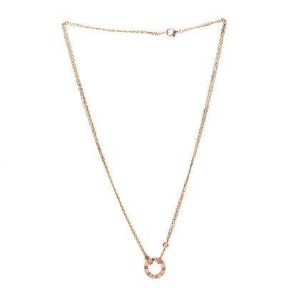Cartier 18K Pink Gold 1 Diamond 1 Pink Sapphire LOVE Necklace 3 of 4