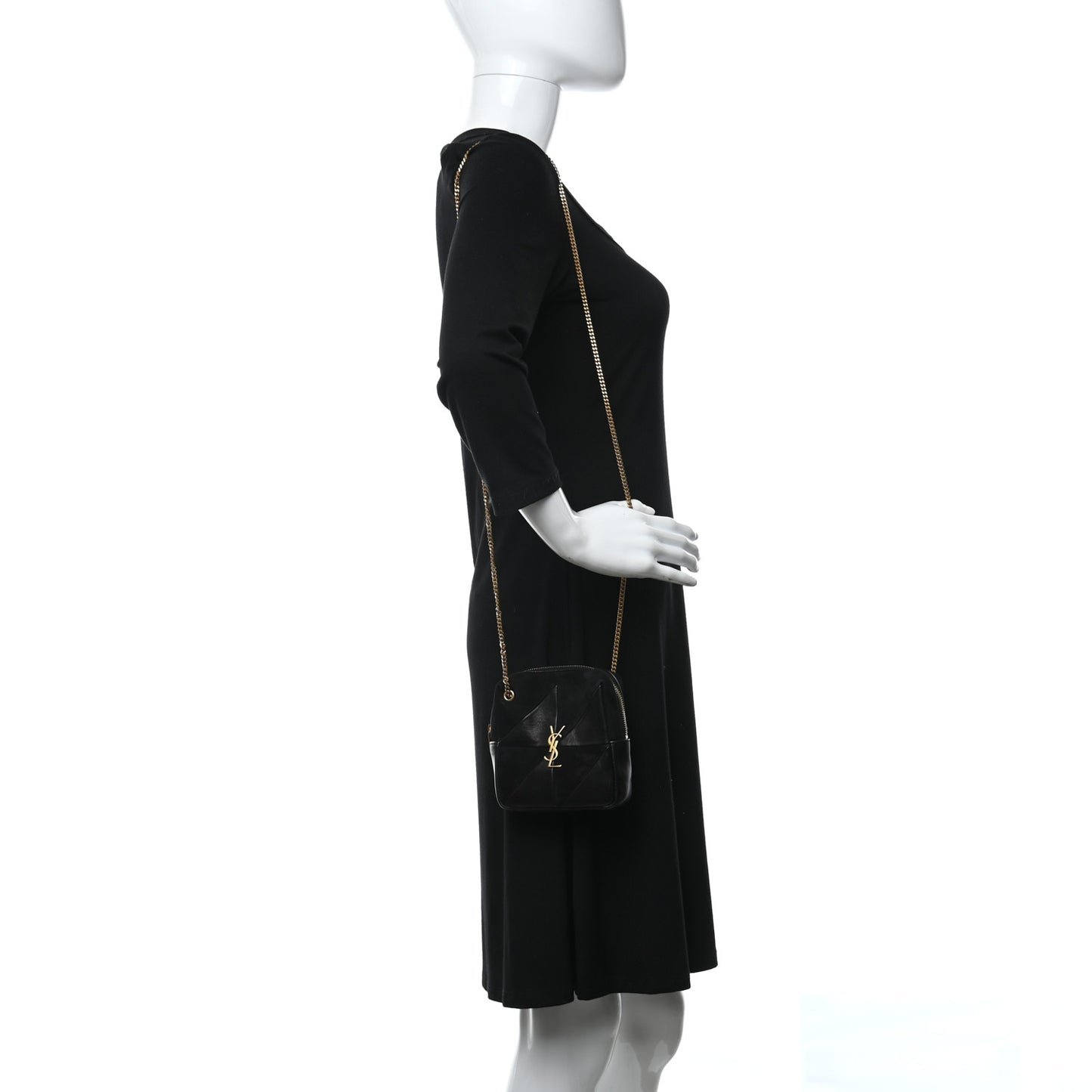 Lambskin Suede Patchwork Monogram Jamie Cube Black