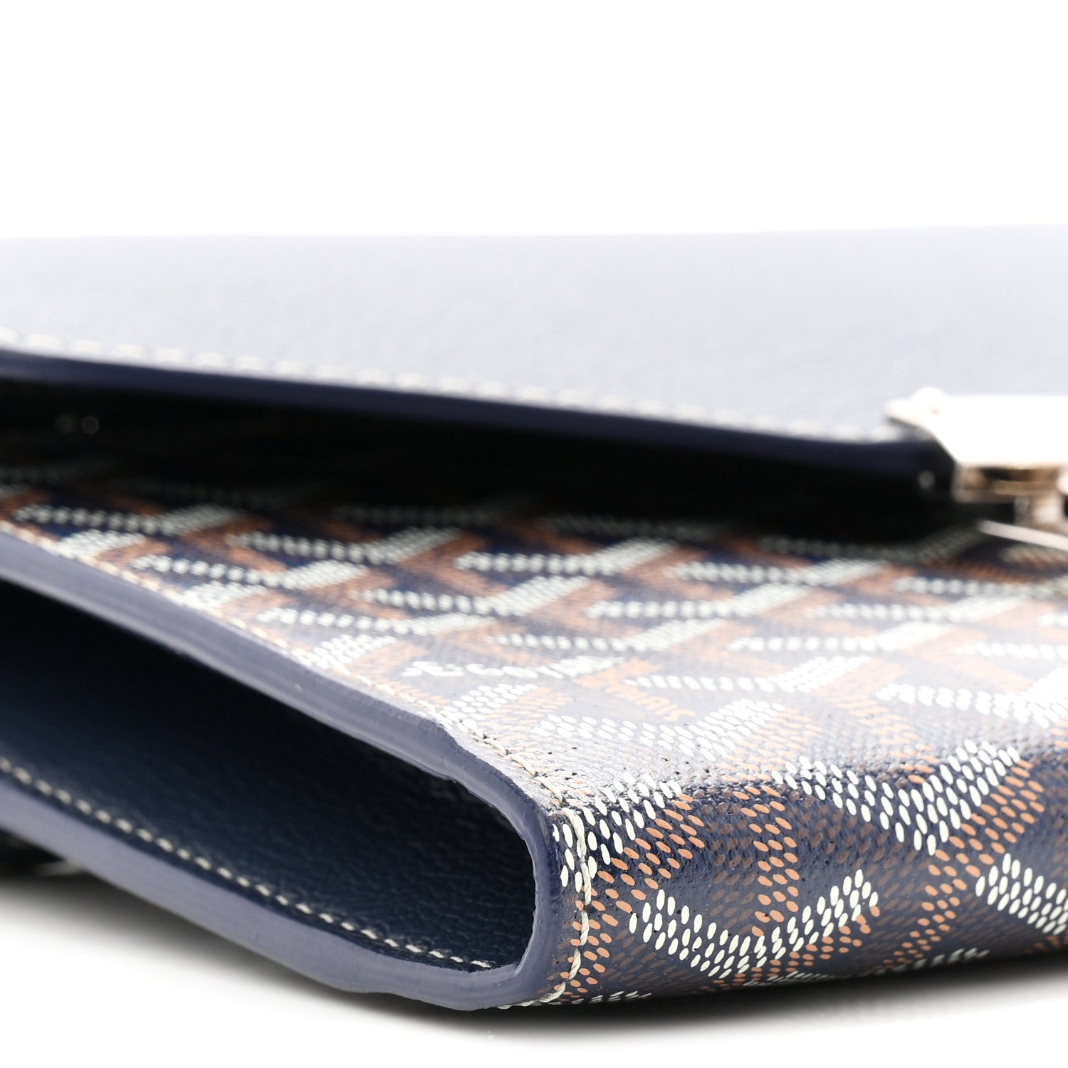 Goyard Goyardine Calfskin Chypre Wallet Pouch Navy 9 of 11