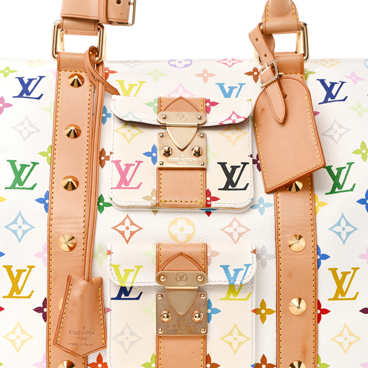 Louis Vuitton Monogram Multicolor Keepall 45 White 7 of 12