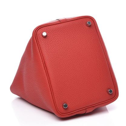 Hermes Taurillon Clemence Picotin Lock 18 PM Rouge De Coeur 3 of 10