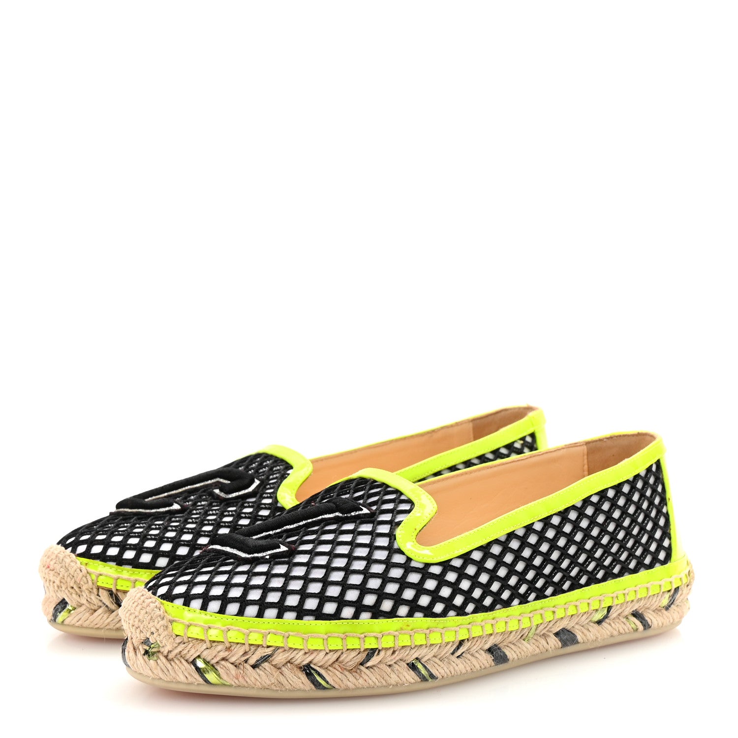 Christian Louboutin Neo Resille Patent Ivy Espapop Flat Espadrilles 35 White Black 4 of 8