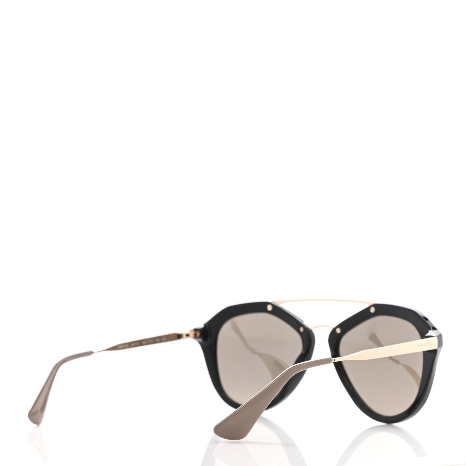 Prada Acetate Metal Cinema Sunglasses SPR 12Q Black 4 of 8