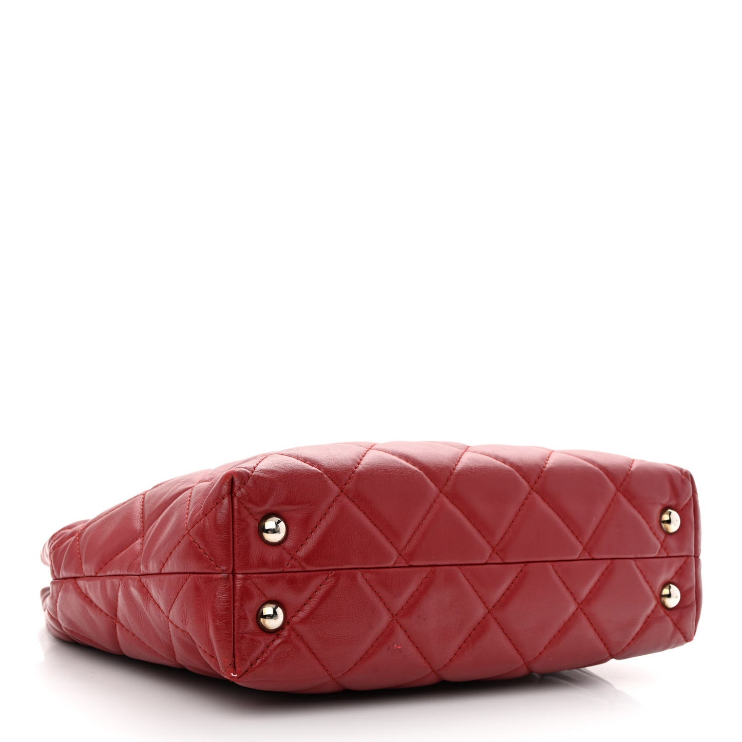 Calfskin Quilted In the Business North South Tote Red