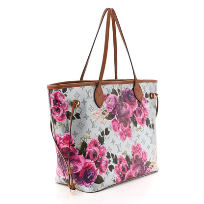 Louis Vuitton Metallic Monogram LV Garden Neverfull MM Silver 4 of 10