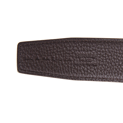Hermes Box Togo 32mm H Belt 100 Black Chocolate 4 of 5